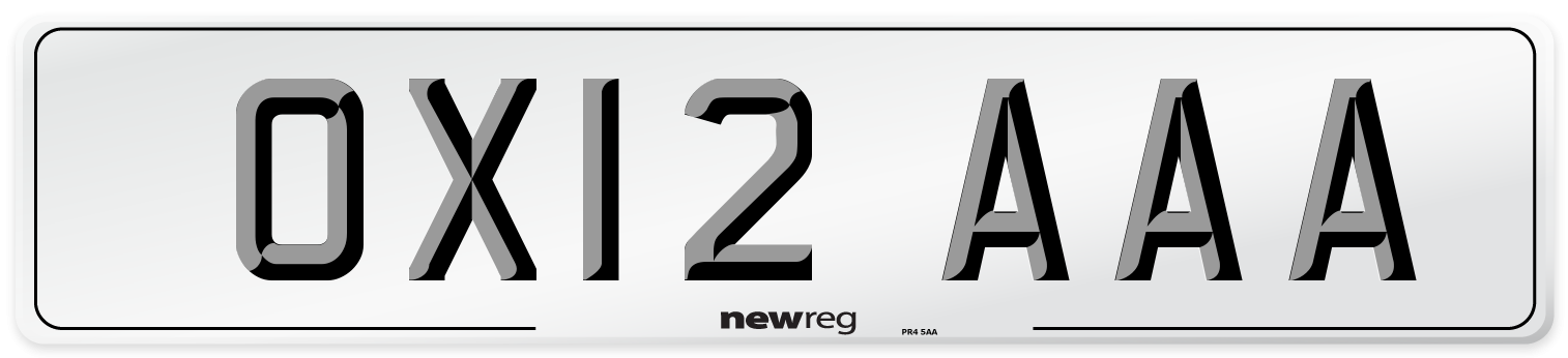 OX12 AAA Number Plate from New Reg